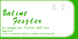 balint feszler business card